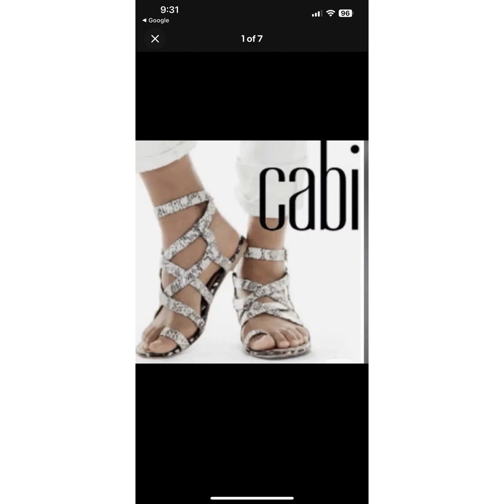 Cabi Athena Gladiator Sandals‎ Python Snakeskin P… - image 2